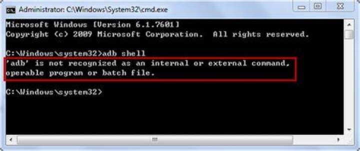 'adb' is not recognized as an internal or external command, operable program or batch file