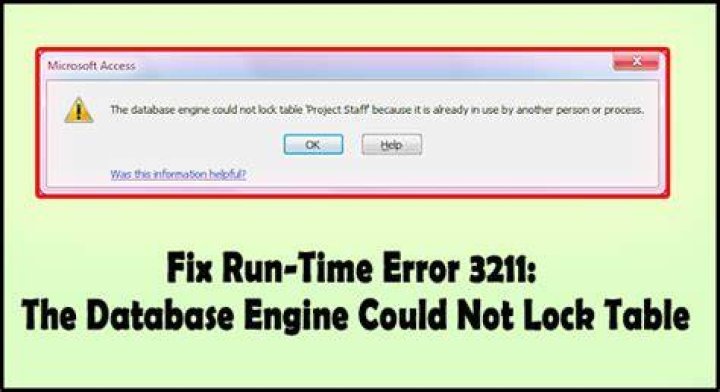 'The database engine could not lock table' in Access 2016