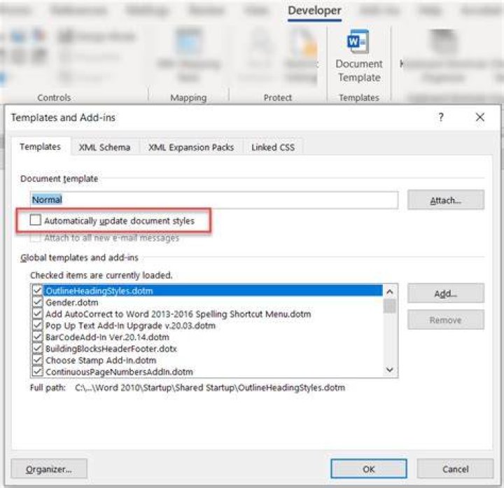 A shared Word document not displaying correctly on different computers