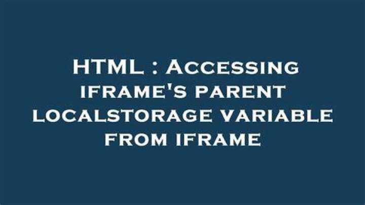 Accessing iframe's parent localstorage variable from iframe