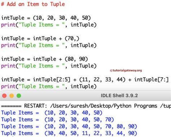 Add Variables to Tuple