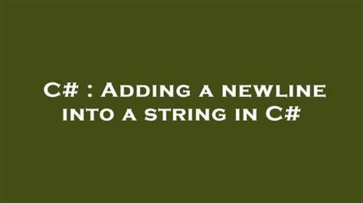 Adding a newline into a string in C#