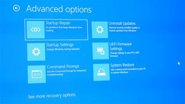 Advanced options menu
