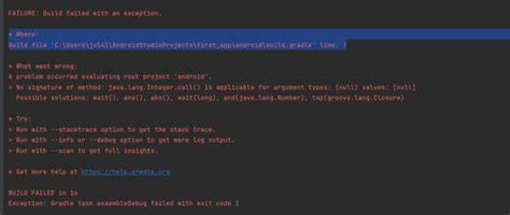 Android Studio Error Code: 1 Executing tasks: [:app:assembleDebug]