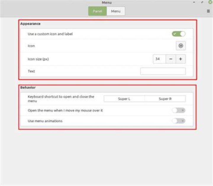 applet menu