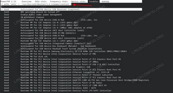 Apply powertop settings