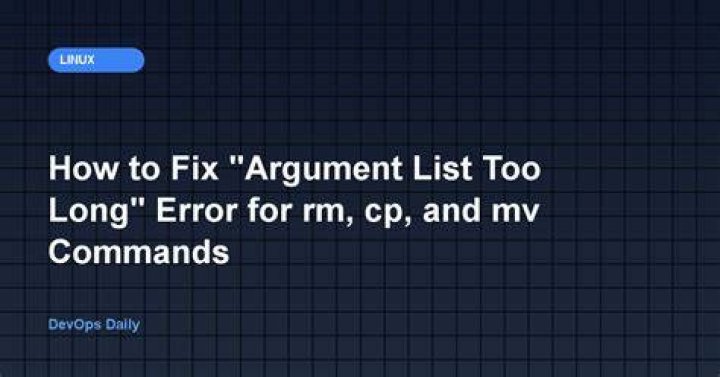 Argument list too long error for rm, cp, mv commands