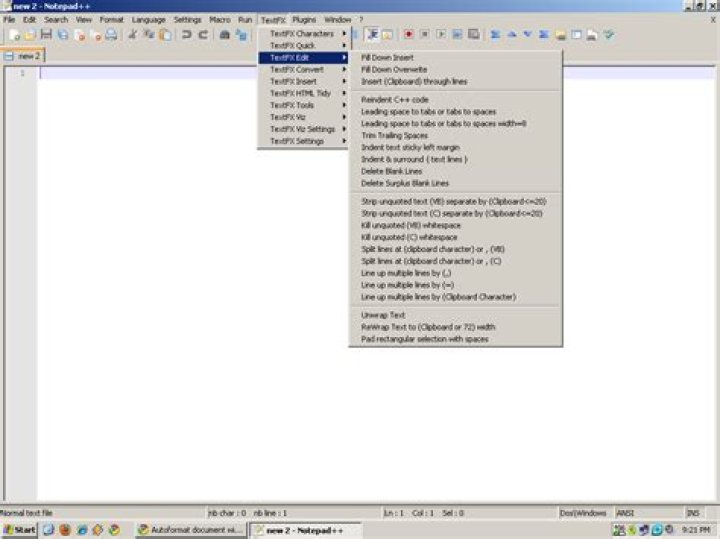 Auto format document with Notepad++