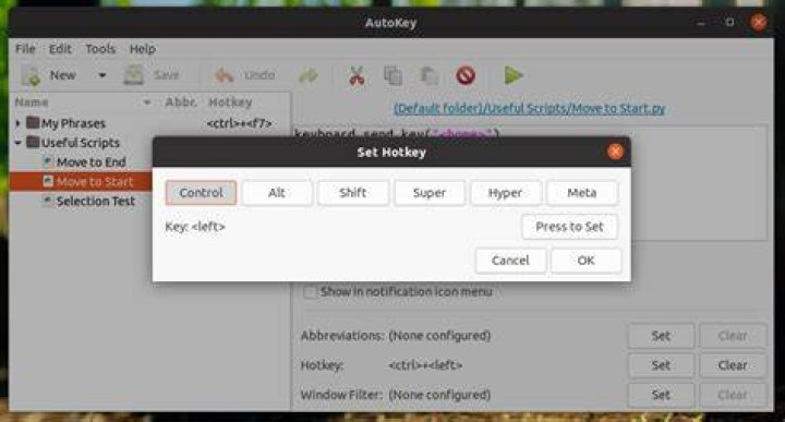 autokey set hotkey