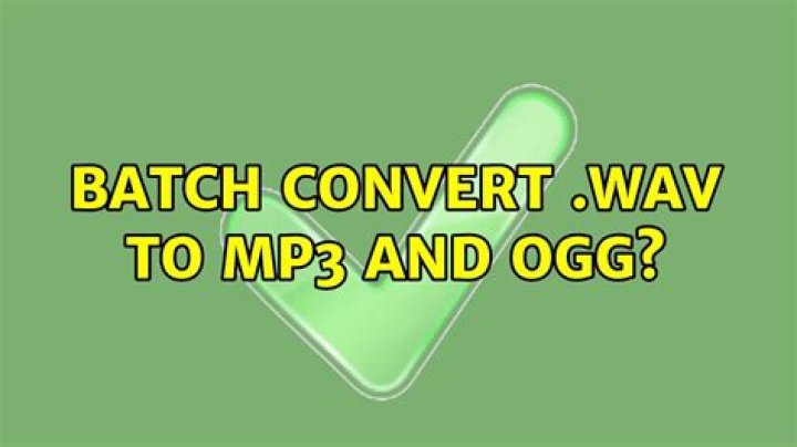 Batch convert .wav to mp3 and ogg?