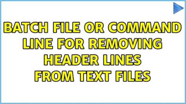 Batch file or command line for removing header lines from text files
