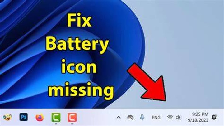 Battery icon in task bar