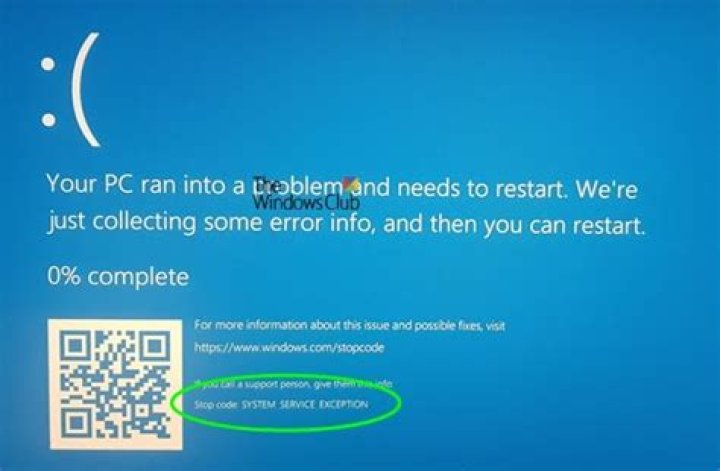 Blue screen error : stop code system_service_exception