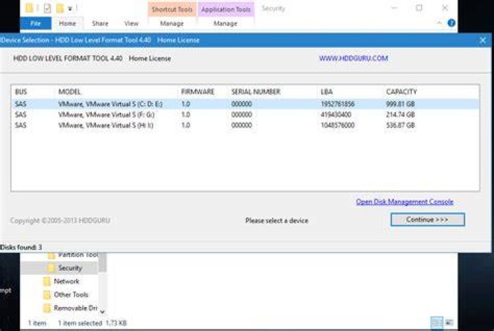 Bootable Low Level Format Tool