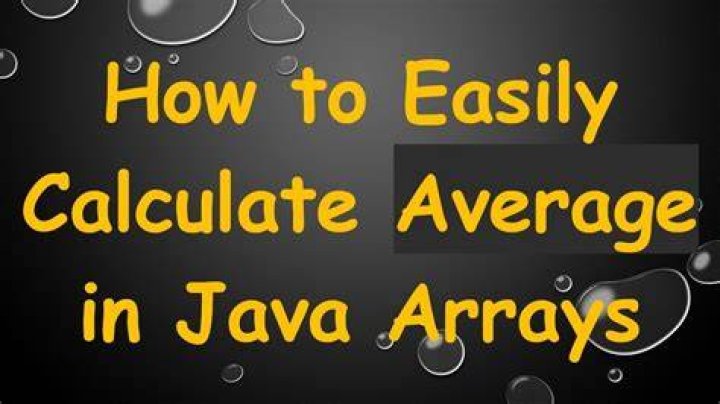 Calculate average in java