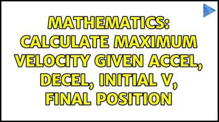 Calculate maximum velocity given accel, decel, initial v, final position