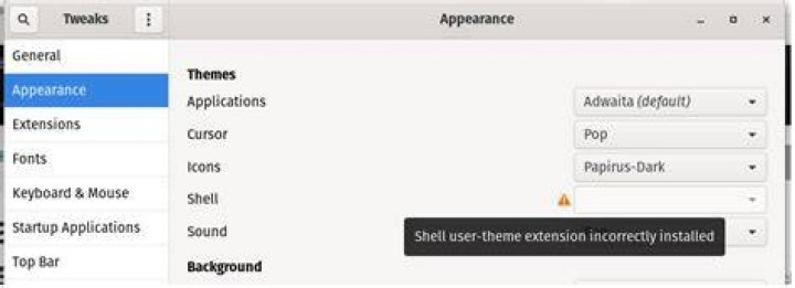 Can't enable user theme extension