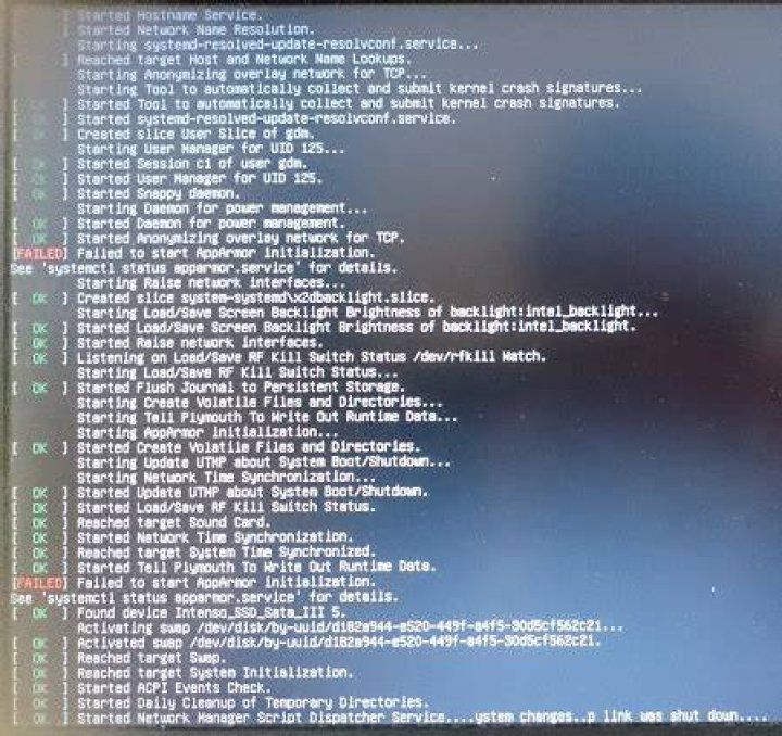 Can not boot! Failed to start AppArmor initialization... Computer hanging in booting.. can not start