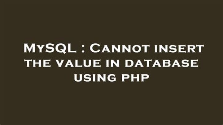 Cannot insert information in MySQL