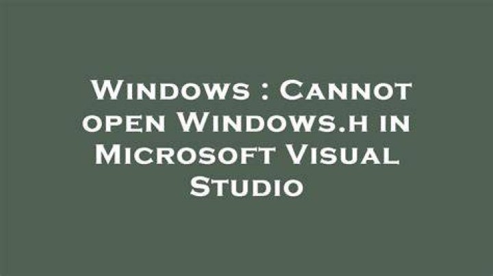 Cannot open Windows.h in Microsoft Visual Studio