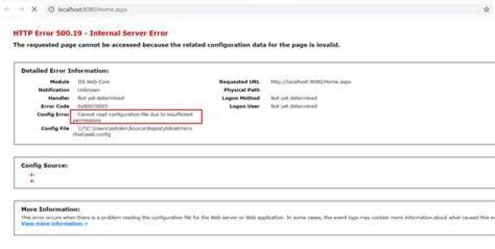 Cannot read configuration file due to insufficient permissions