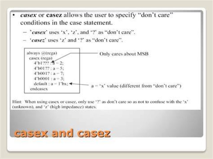 Casex vs Casez in Verilog