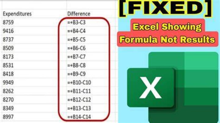 Cells show formula, not formula result