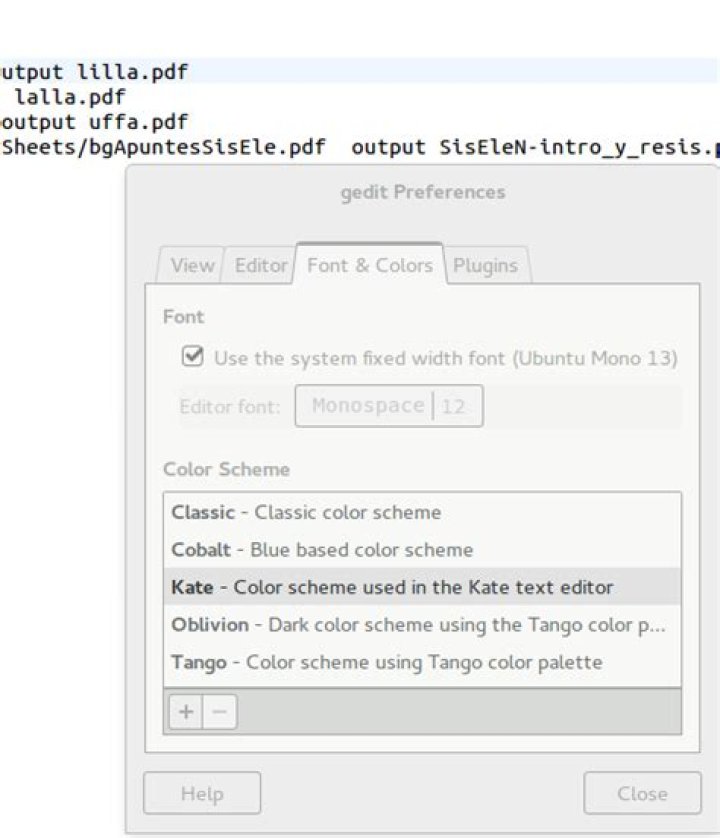 change color scheme in gedit