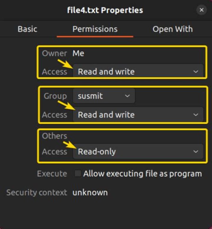 change file permissions in ubuntu through command line
