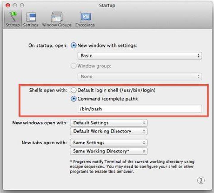 changing shell used by Terminal