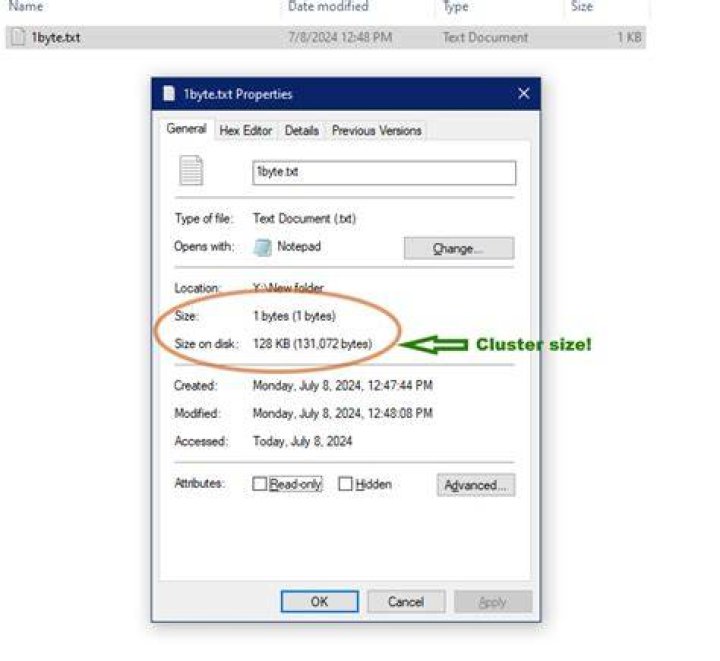 Check the cluster size of an exFAT drive on Windows