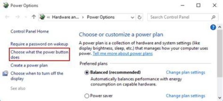 Choose what the power buttons do