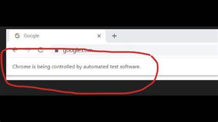 Chrome is being controlled by automated test software