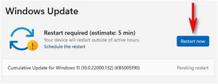 click Restart now