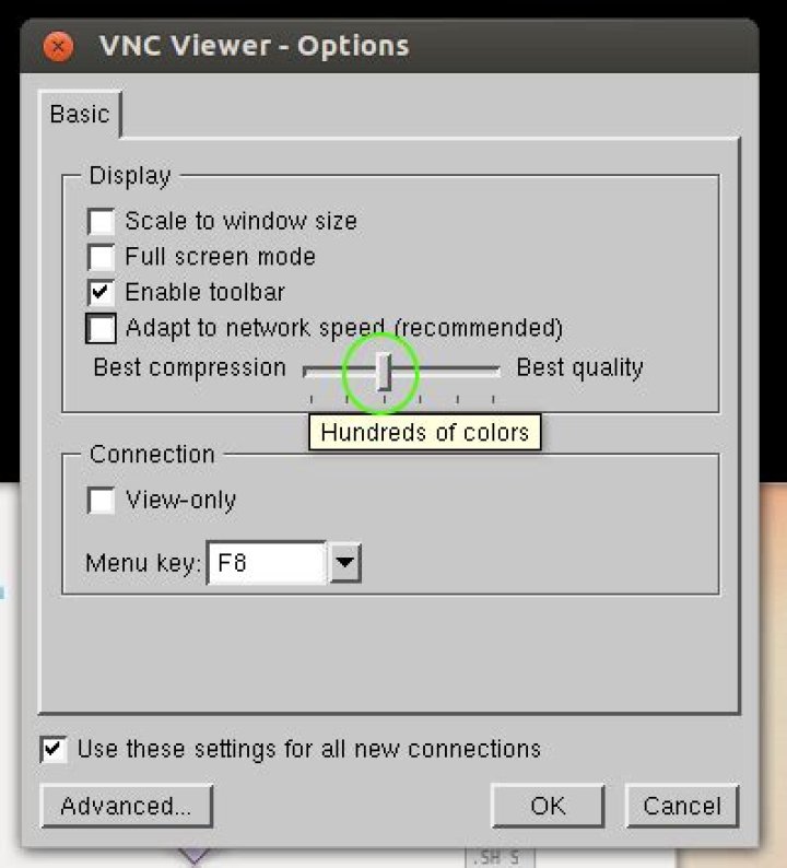 Colours/Background messed up in VNC Viewer