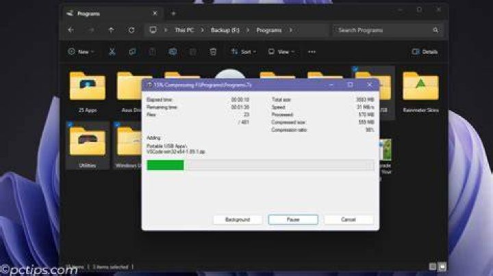 Compressing folders with password via command line