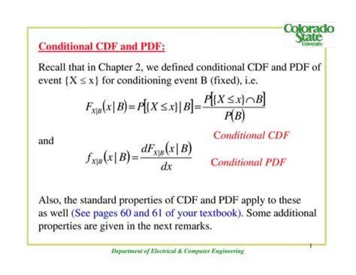 Conditional probability from CDF?