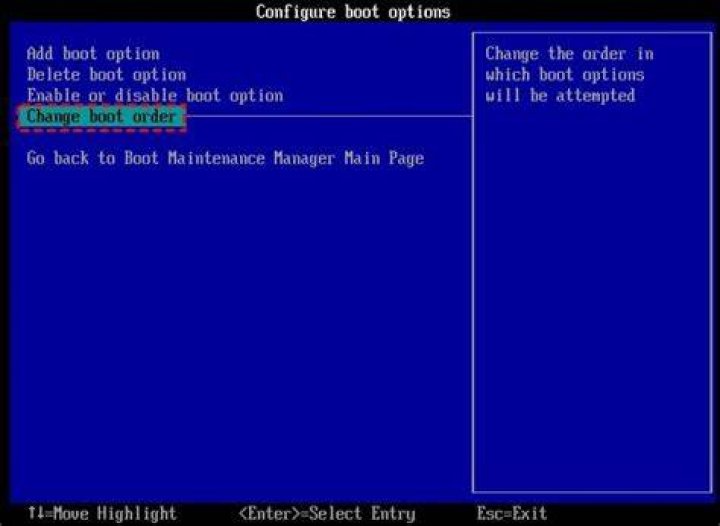 configure boot options