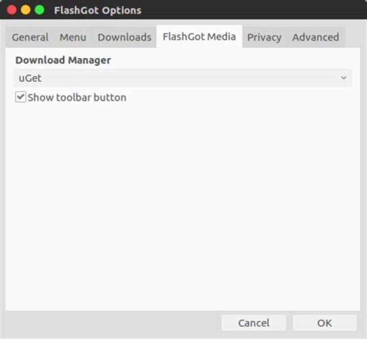 configure FlashGot Media with uGet