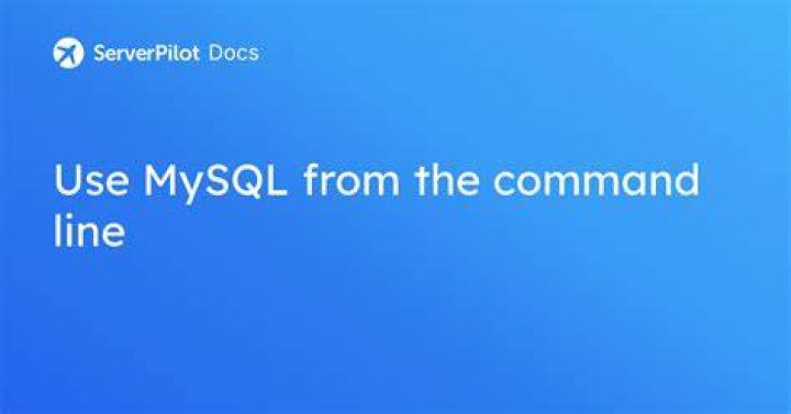 connecting to MySQL from the command line
