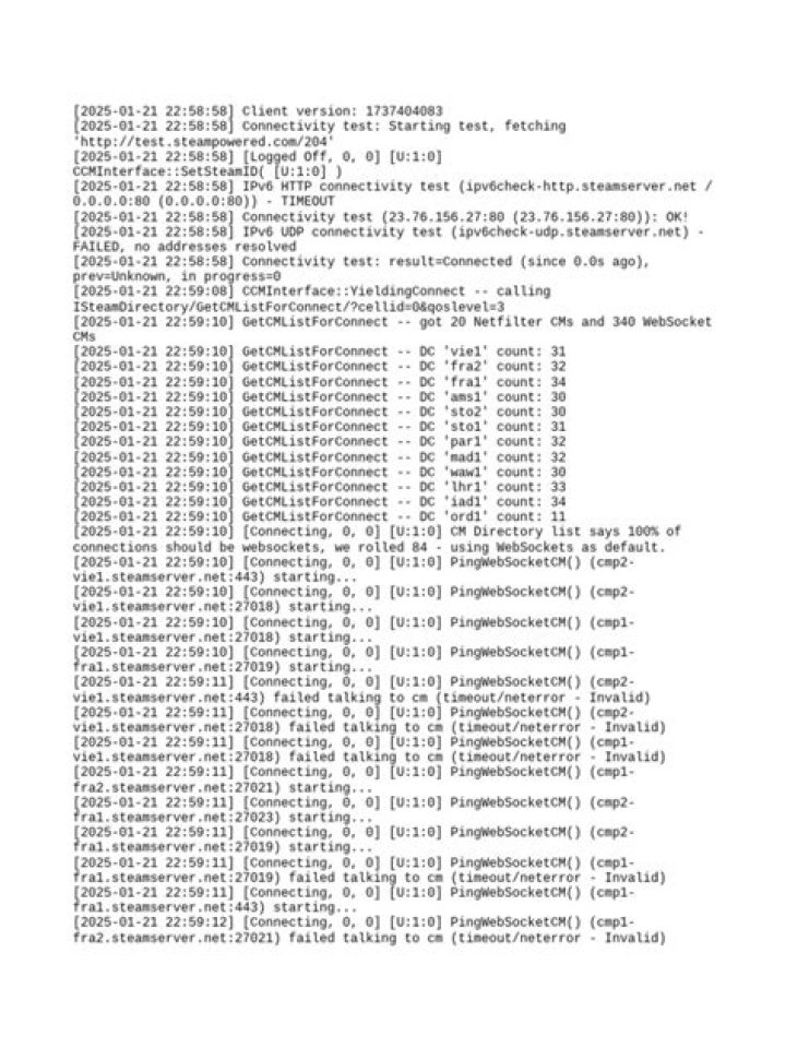 connection log