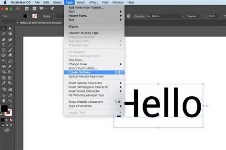 convert outline to text in illustrator