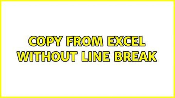 Copy from Excel without Line Break