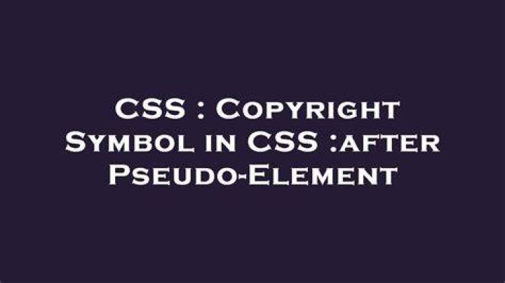 Copyright Symbol in CSS :after Pseudo-Element