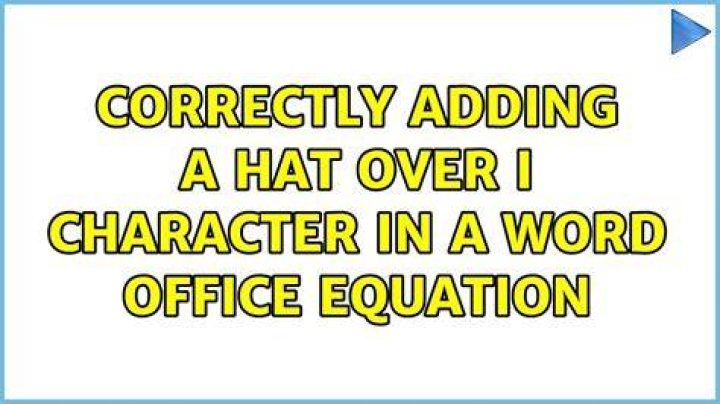 Correctly adding a hat over i character in a Word office equation