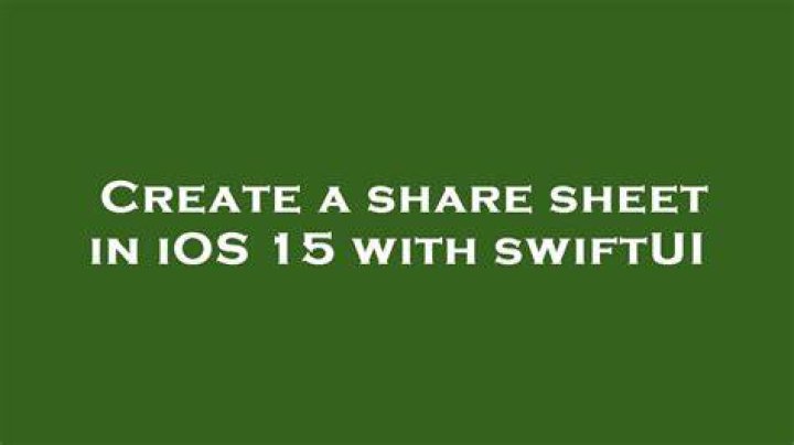 Create a share sheet in iOS 15 with swiftUI