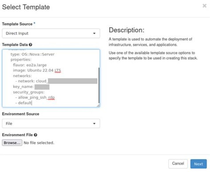 Create a Stack with Heat Orchestration Queens Template Version : Internal Error