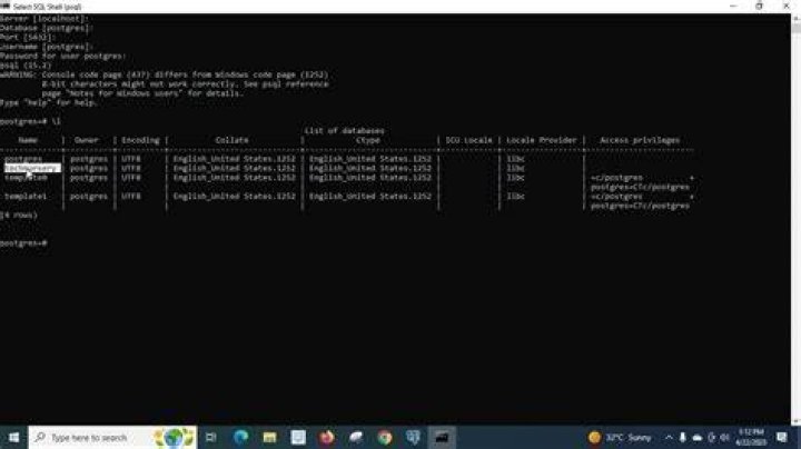 Create database from command line