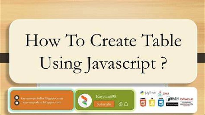 Create table using Javascript