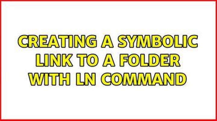Creating a symbolic link to a folder with ln command